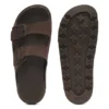 Two-strap slides with branded buckles
