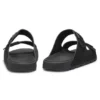 Two-strap slides with branded buckles