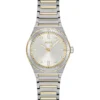 Two-tone watch with silver-white dial