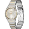 Two-tone watch with silver-white dial