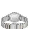 Two-tone watch with silver-white dial