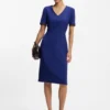 V-neck business dress with seam details V-neck business dress with seam details