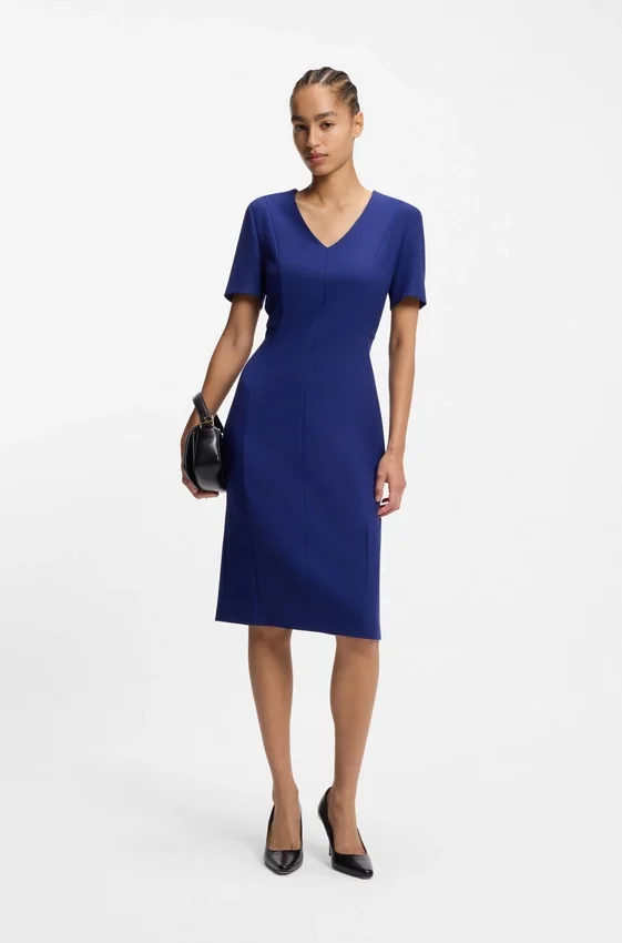 V-neck business dress with seam details V-neck business dress with seam details