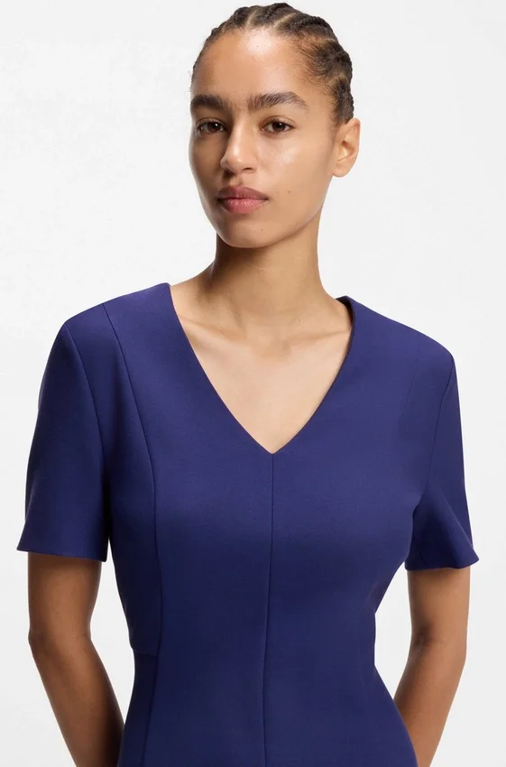 V-neck business dress with seam details V-neck business dress with seam details