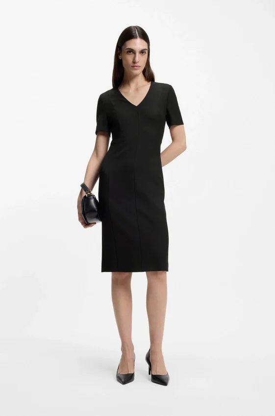 V-neck dress in stretch fabric V-neck dress in stretch fabric