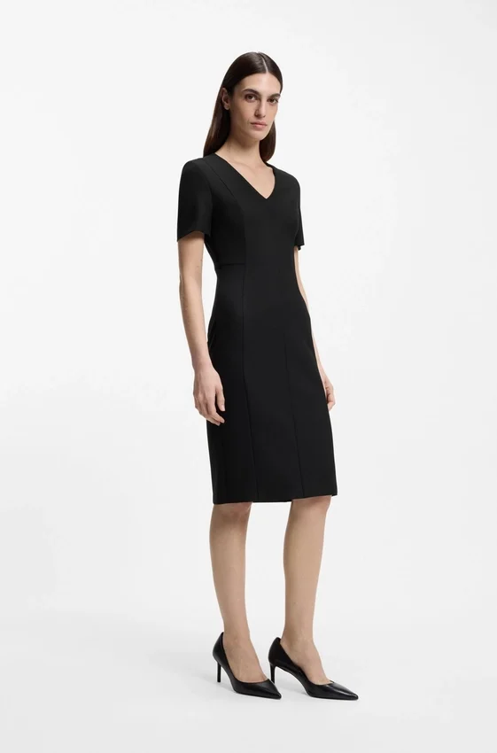 V-neck dress in stretch fabric V-neck dress in stretch fabric