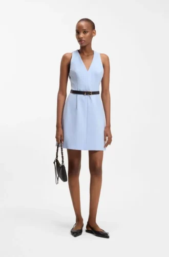 V-neck dress with seam details