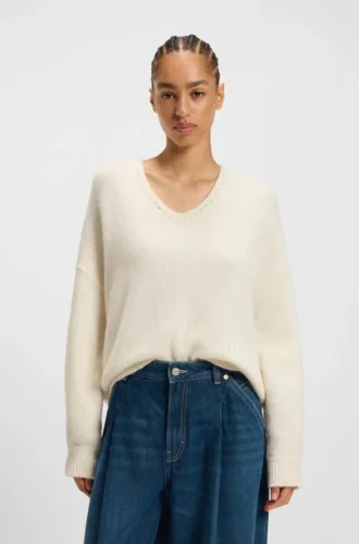 V-neck sweater in Italian yarn