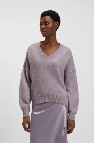 V-neck sweater in Italian yarn