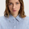 Vertical-stripe blouse in a cotton blend