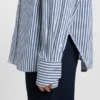 Vertical-stripe blouse in a cotton blend