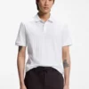 Vertical-stripe polo shirt in mercerised cotton Vertical-stripe polo shirt in mercerised cotton