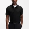 Vertical-stripe polo shirt in mercerised cotton Vertical-stripe polo shirt in mercerised cotton