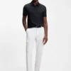Vertical-stripe polo shirt in mercerised cotton Vertical-stripe polo shirt in mercerised cotton
