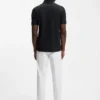 Vertical-stripe polo shirt in mercerised cotton Vertical-stripe polo shirt in mercerised cotton