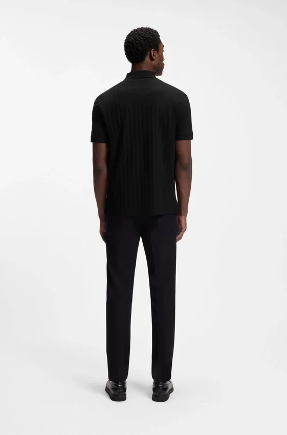 Vertical-stripe polo shirt in mercerised cotton Vertical-stripe polo shirt in mercerised cotton