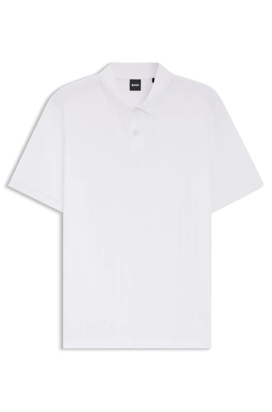 Vertical-stripe polo shirt in mercerised cotton Vertical-stripe polo shirt in mercerised cotton