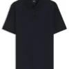 Vertical-stripe polo shirt in mercerised cotton Vertical-stripe polo shirt in mercerised cotton