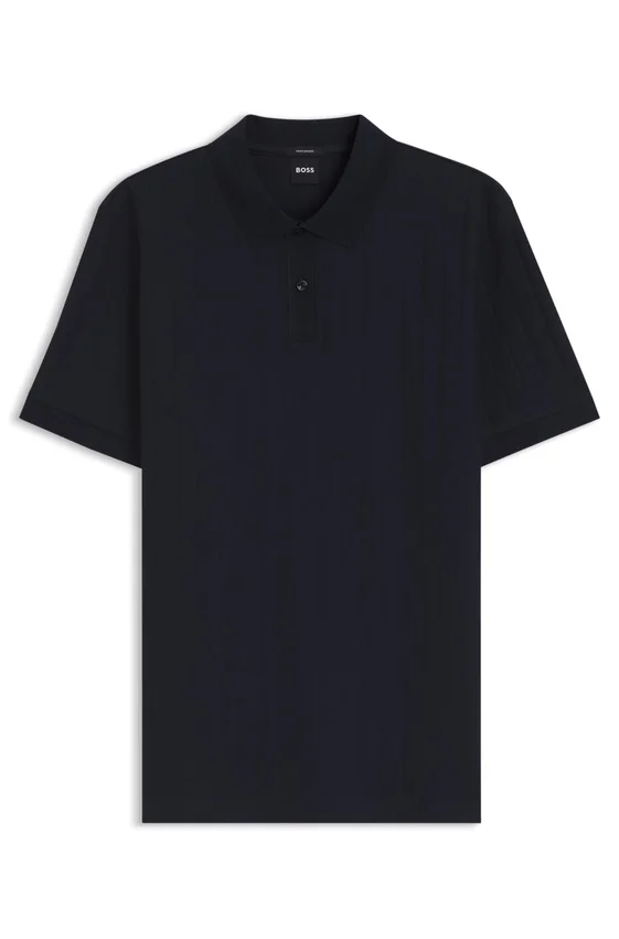 Vertical-stripe polo shirt in mercerised cotton Vertical-stripe polo shirt in mercerised cotton
