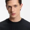 Vertical-stripe T-shirt in mercerised cotton