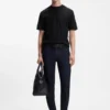 Vertical-stripe T-shirt in mercerised cotton