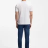 Vertical-stripe T-shirt in mercerised cotton
