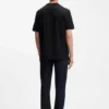 Vertical-stripe T-shirt in mercerised cotton