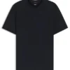 Vertical-stripe T-shirt in mercerised cotton