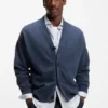 Virgin-wool cardigan in a relaxed fit
