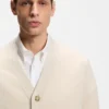 Virgin-wool cardigan in a relaxed fit