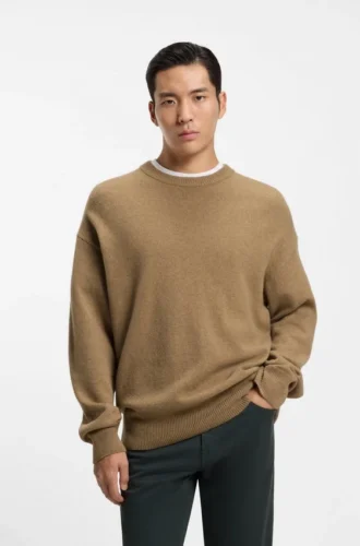 Virgin-wool sweater in a relaxed fit