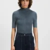 Virgin-wool sweater with mock neck