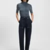 Virgin-wool sweater with mock neck