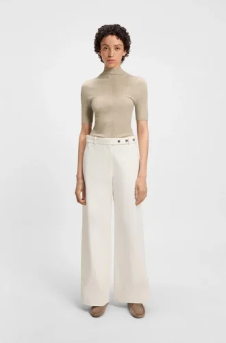 Virgin-wool sweater with mock neck