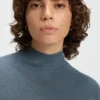 Virgin-wool sweater with mock neck
