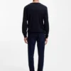 Virgin-wool sweater with V neckline
