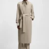 Virgin-wool trench coat with belt