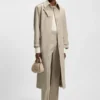 Virgin-wool trench coat with belt