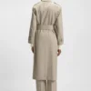 Virgin-wool trench coat with belt