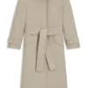 Virgin-wool trench coat with belt