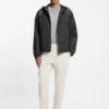 Virgin-wool windbreaker with hood