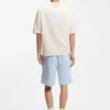Waffle-structure knit polo with Johnny collar