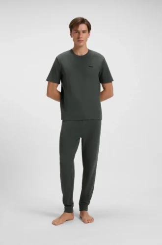 Waffle-structure pyjama bottoms in a cotton blend