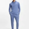 Waffle-structure pyjama bottoms in a cotton blend