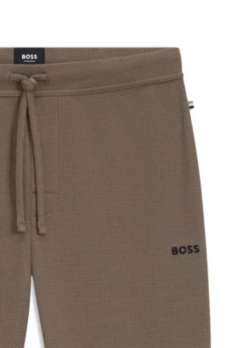 Waffle-structure pyjama bottoms in a cotton blend