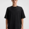 Waffle-structure T-shirt in a cotton blend