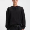 Waffle-structure T-shirt in a cotton blend
