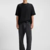 Waffle-structure T-shirt in a cotton blend
