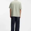 Waffle-structure T-shirt in a cotton blend