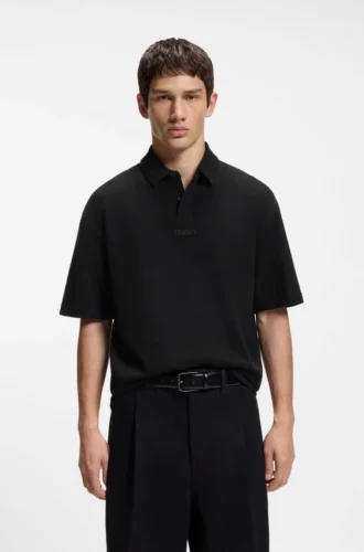 Waffle-structured polo shirt in cotton Waffle-structured polo shirt in cotton